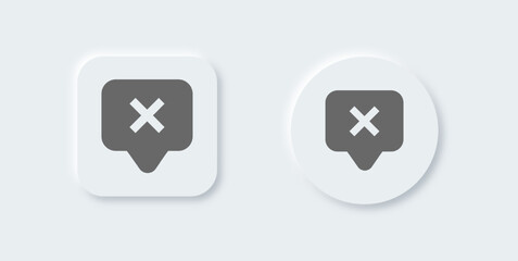 Block chat solid icon in neomorphic design style. Message signs vector illustration.