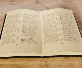 Obraz premium Open bible with the light as God's ray Part of exodus the second book of Moses 3d rendering