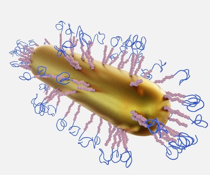 Isolated Polymer Conjugated Gold Nanoparticle 3d Rendering For Cancer Therapy 3d Rendering