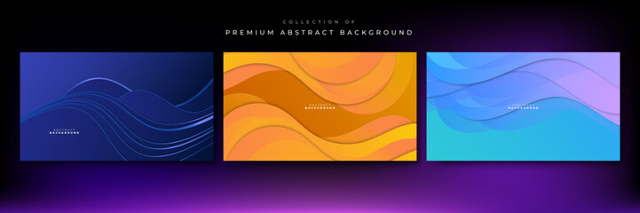 Set of abstract colorful background. Design template for business presentation background.