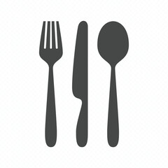 Fork, spoon and knife simply icon set. Cutlery sign. Restaurant business concept. Vector EPS 10.