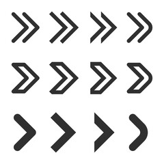 Arrows set icons isolated in white background. Collection different Arrow icon. Vector error correction. EPS 10.