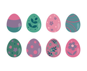 Set of colorful easter eggs