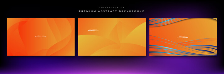 Set of abstract orange background