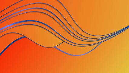 Modern orange and blue wave line background for presentation background. Trendy fresh color for presentation design, flyer, social media cover, web banner, tech banner
