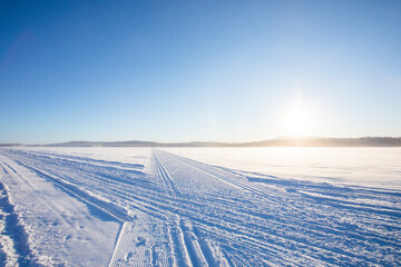 Fototapeta na wymiar Winter landscape in Pallas Yllastunturi National Park, Lapland, Finland