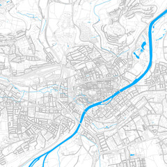 Ulm, Germany high resolution vector map