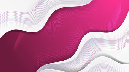 Abstract white and red magenta gradient wave background. Vector illustration abstract graphic design banner pattern presentation background wallpaper web template.