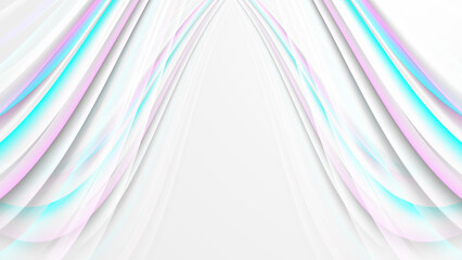 Abstract 3d white background with neon light waves. Vector illustration abstract graphic design banner pattern presentation background wallpaper web template.