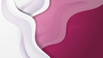 Abstract white and red magenta gradient wave background. Vector illustration abstract graphic design banner pattern presentation background wallpaper web template.