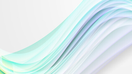 Abstract 3d white background with neon light waves