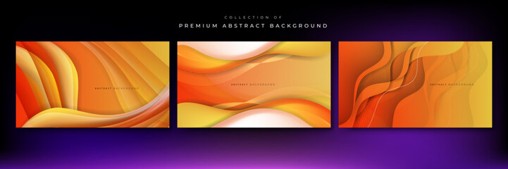 3d modern wave curve abstract presentation background. Luxury paper cut background. Abstract decoration, orange pattern, halftone gradients, 3d Vector illustration. Orange background