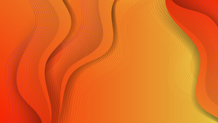 3d modern wave curve abstract presentation background. Luxury paper cut background. Abstract decoration, orange pattern, halftone gradients, 3d Vector illustration. Orange background