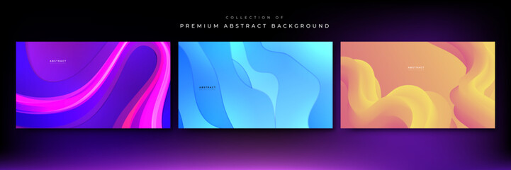 Modern abstract background set, minimal presentation design. Colorful geometric background, vector illustration.