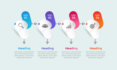 Concept of 4 steps vector of business development infographic design. Simple infographic Presentation design template