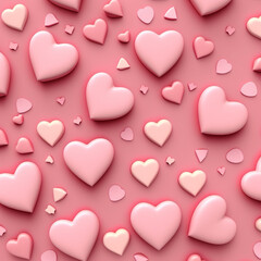 valentine with hearts on pink background 4k