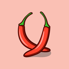 chili cute illustration concept in cartoon style on isolated background