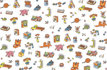 toys, wallpaper, background, pattern, cartoon, children, 