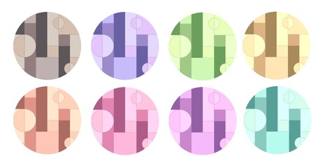 Set of abstract colorful circles in different colors
