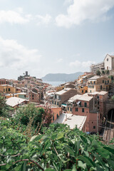view of one of the villages in the cinque terre italy