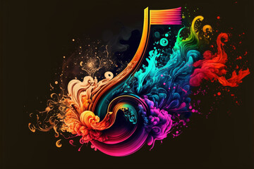 Musical expression colorful and vibrant illustration