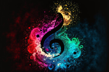 Musical note expression colorful and vibrant illustration