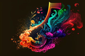 Musical expression colorful and vibrant illustration