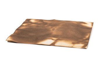 Burnt paper isolated on a white background.