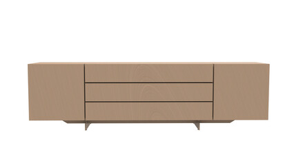 cabinet front view without shadow 3d render