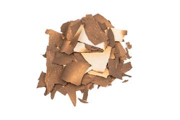 Burnt paper isolated on a white background.