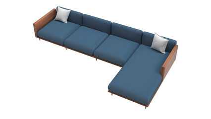 chaise sofa top view without shadow 3d render