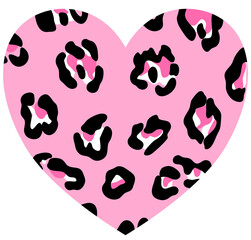 Cute pink leopard heart