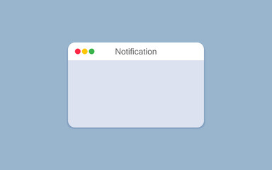 Notification message pop up window blank. Notification window sign.   - obrazy, fototapety, plakaty