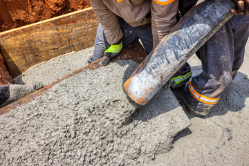 pouring concrete