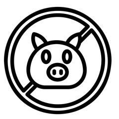 nopig line icon