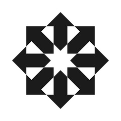 Radial Squares Negative Space Arrows Icon