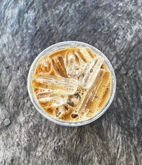 Close up of iced coffee