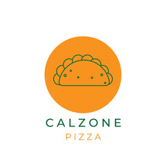 Pizza Folded Calzone Simple Logo