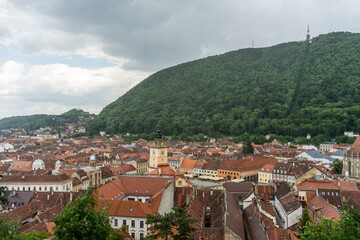 Fototapeta na wymiar Skyline of the beautiful city of Brasov in Romania