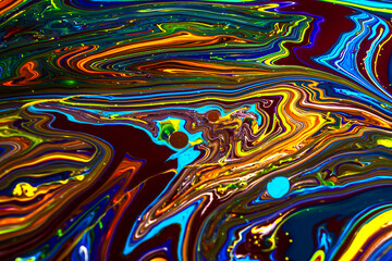 Naklejka premium 흐르는 물감이 만드는 마블링 그림 
