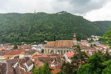 Fototapeta na wymiar Skyline of the beautiful city of Brasov in Romania