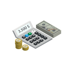 Tax Calculator Flat Design Vector.
