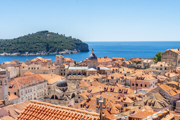 In Dubrovnik, houses with orange roofs are very pretty