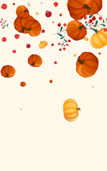 Red Leaves Background Beige Vector. Vegetable Wallpaper. Burgundy Vintage Border. November Illustration. Gold Rowan Drawing Texture.