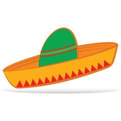 Traditional mexican brimmed sombrero hat
