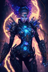 Obraz na płótnie Canvas Cyber Goddess Science and Technology