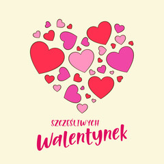 Szczęśliwych walentynek. Szablon kartki. Ilustracja wektorowa © FriendlyPixels