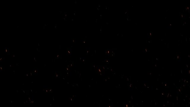 3D animation on realistic fire sparks looped with alpha channel (transparency) in HQ 32bit Apple ProRes. Easy use. Drag and drop in your project.
