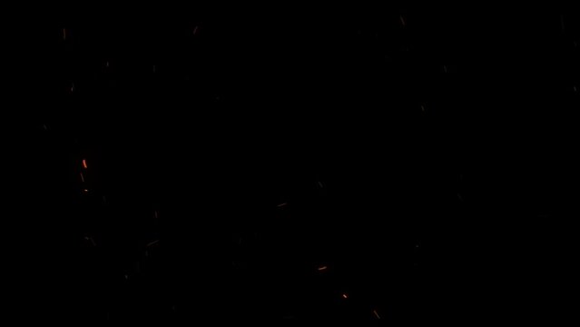 3D animation on realistic fire sparks looped with alpha channel (transparency) in HQ 32bit Apple ProRes. Easy use. Drag and drop in your project.