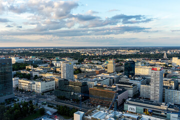 Fototapeta na wymiar Cityscape from lookout in Warsaw